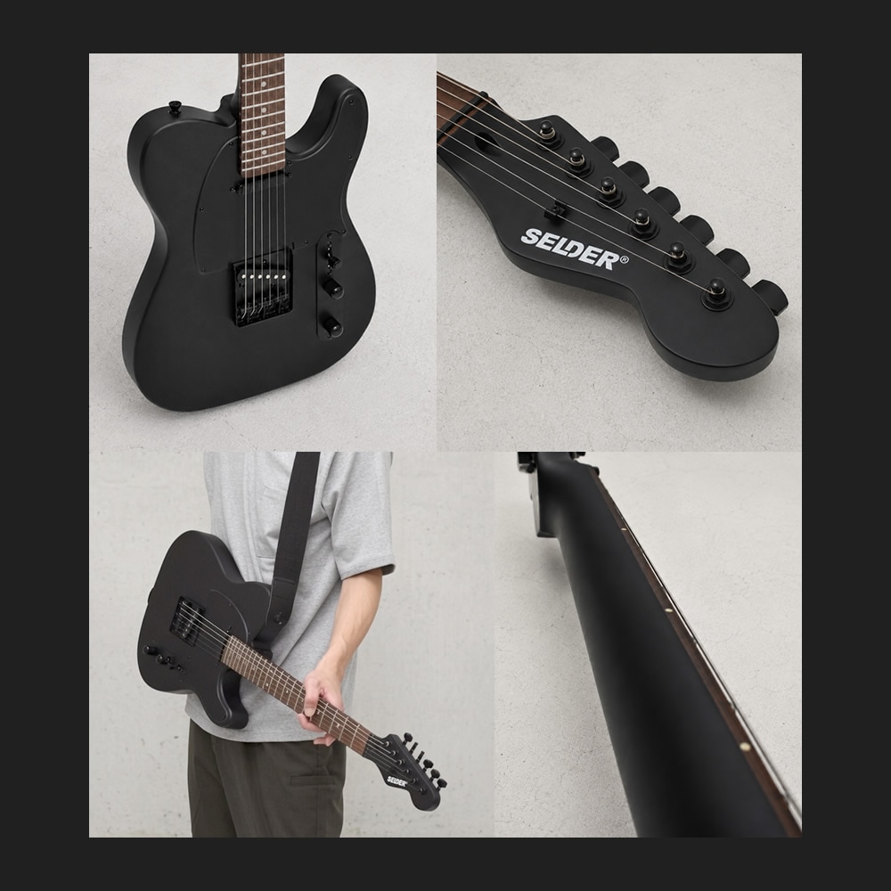 TLタイプ オールブラック エレキギター SELDER TLC-04 スーパー