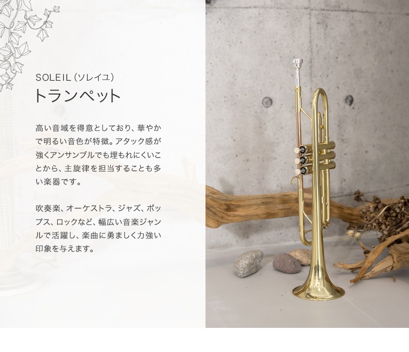 Soleil トランペット STR-1 初心者入門セット【ソレイユ 管楽器 吹奏楽