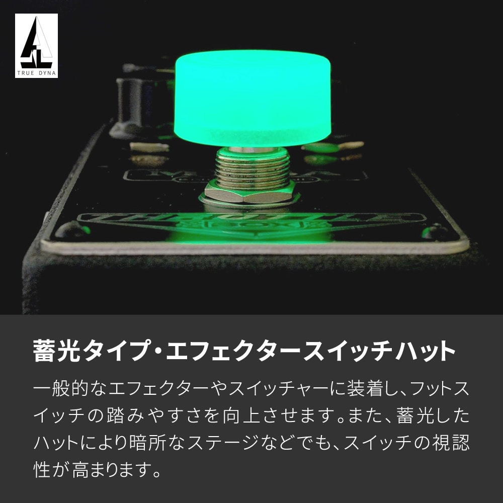 TRUEDYNA 蓄光タイプ・エフェクター スイッチ ハット EFSH-02 (5個入り
