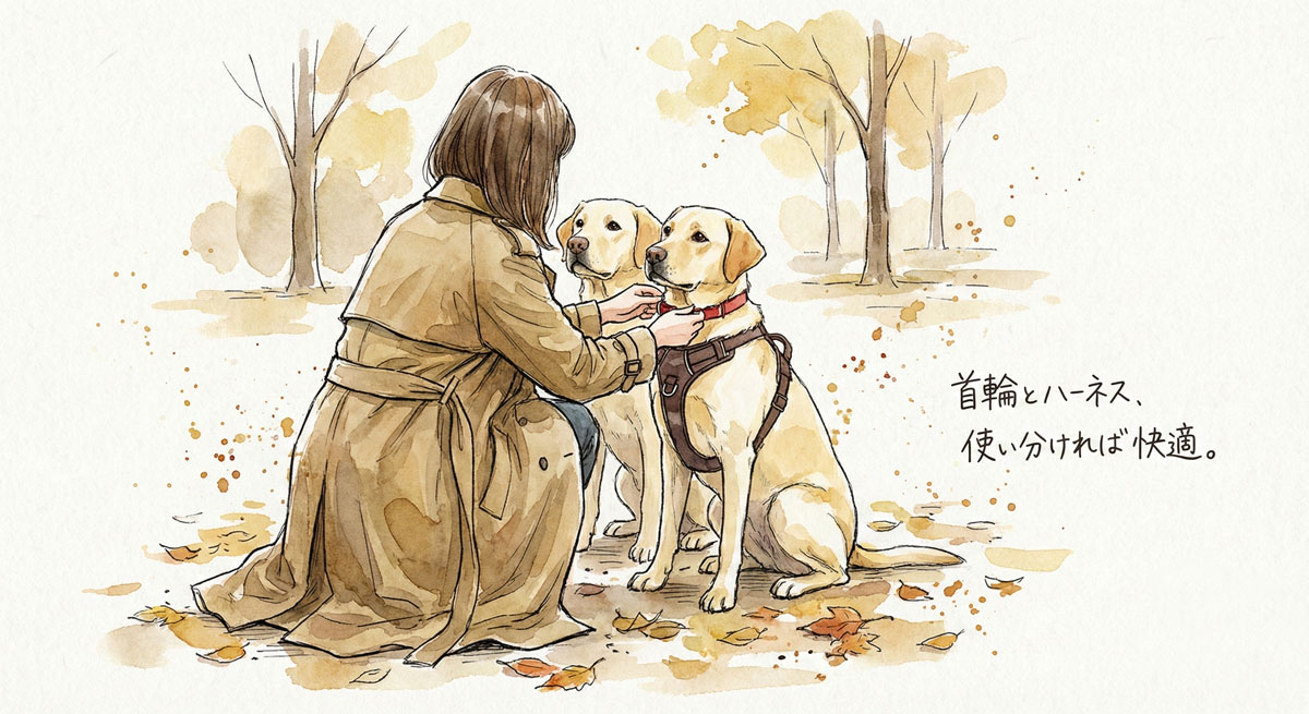 首輪とハーネスの使い分け