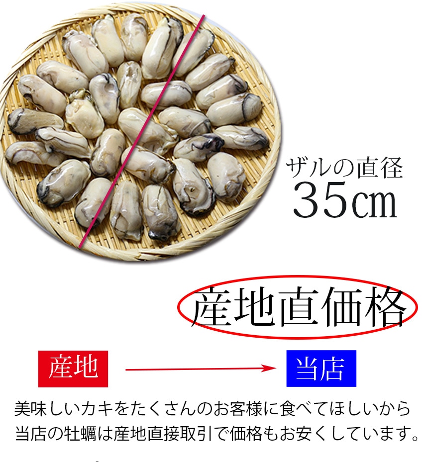 広島県産 冷凍生かき(加熱用) 牡蠣特大2Lサイズ1ｋｇ（解凍850ｇ）身も厚く美味しい時期厳選し瞬間凍結 個別凍結で使いやすい 広島産カキ ※ご自宅用なのでのし対応できません。  | 海鮮物 | うなぎの浜名湖さんぼし