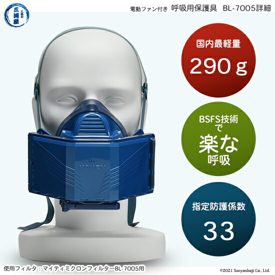 興研溶接用電動ファン付きマスク　BL-7005の特徴  