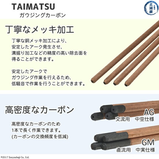 TAIMATUタイマツのガウジングカーボン直流交流の安定したアーク