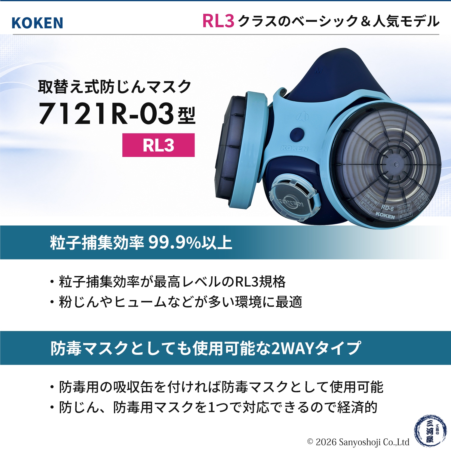 興研 アルファリングフィルタ RD-6型 1組（2個）取替え式防じんマスク