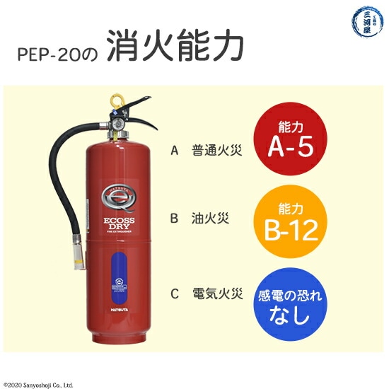 初田製作所　業務用消火器PEP-20の消化能力