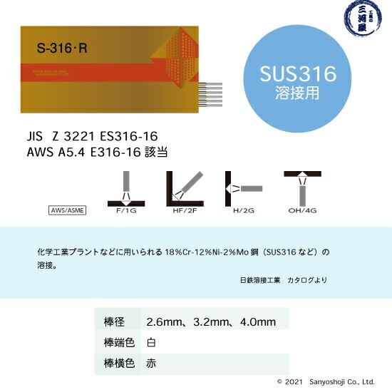 SUS316材の溶接用S-316R(S-316・R)
