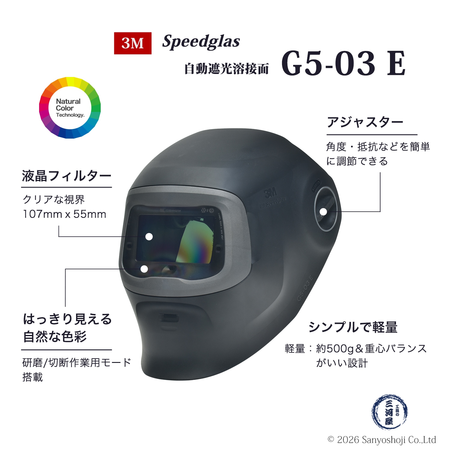 3M ( スリーエム ) 自動遮光溶接面 スピードグラス G5-03E 631010 溶接