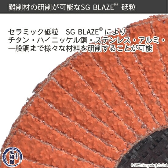 チタンなど難削材用研削ディスク　SGブレイズ920の砥粒SG BLAZE（Ｒ）について