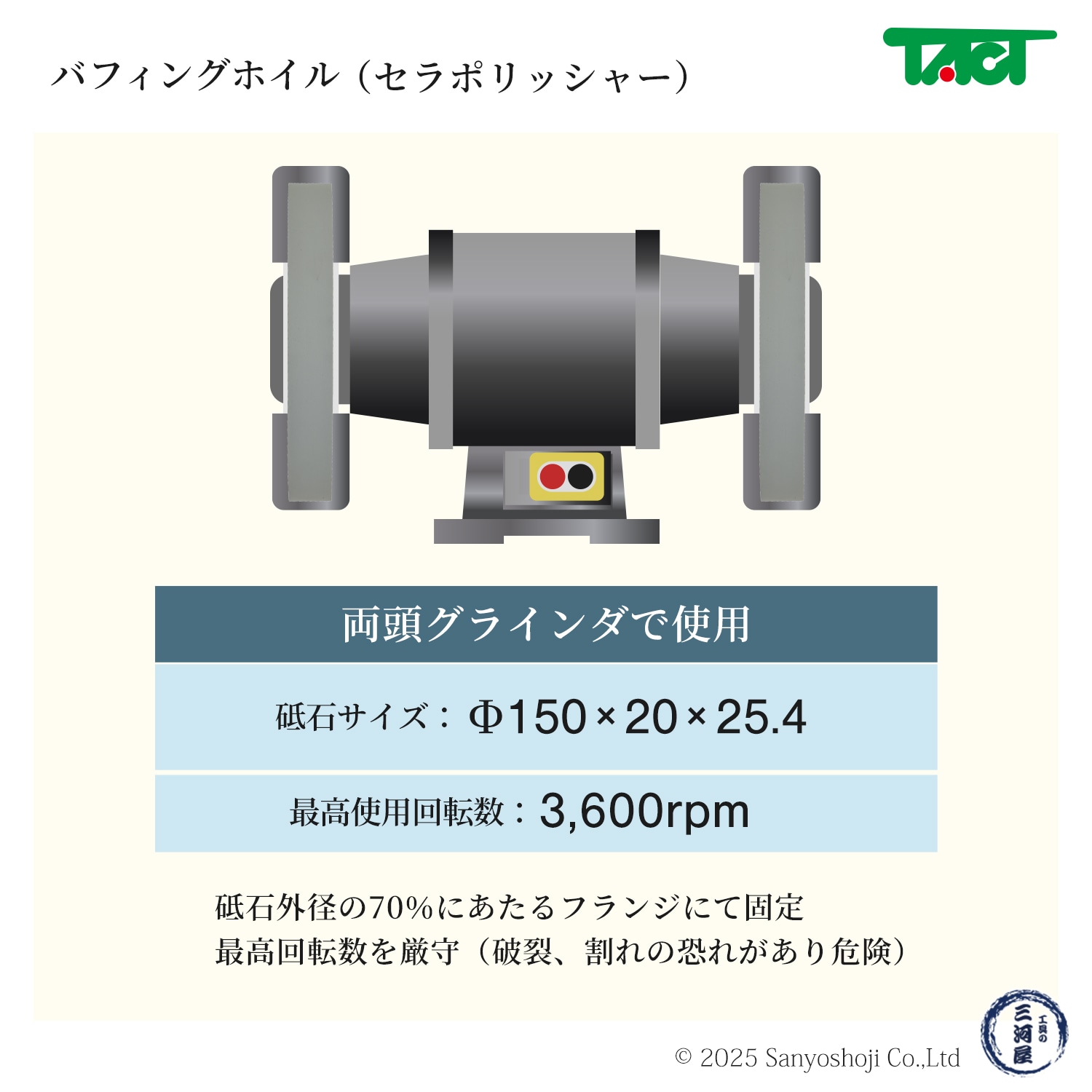 タクト ( TACT ) 研磨用 ゴム砥石 バフィングホイル #500 φ150×20t