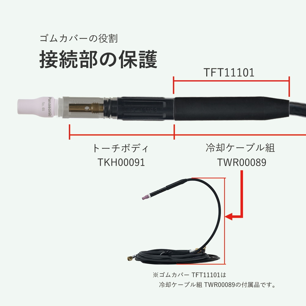 Panasonic ( パナソニック ) ゴムカバー TFT11101 TIG溶接 レッド
