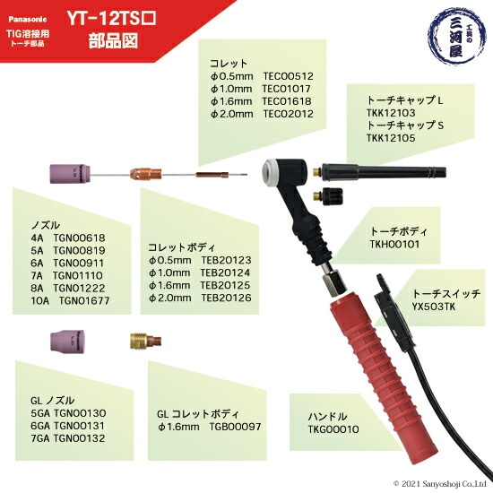 YT-12TS2,YT-12TS1TABの部品図
