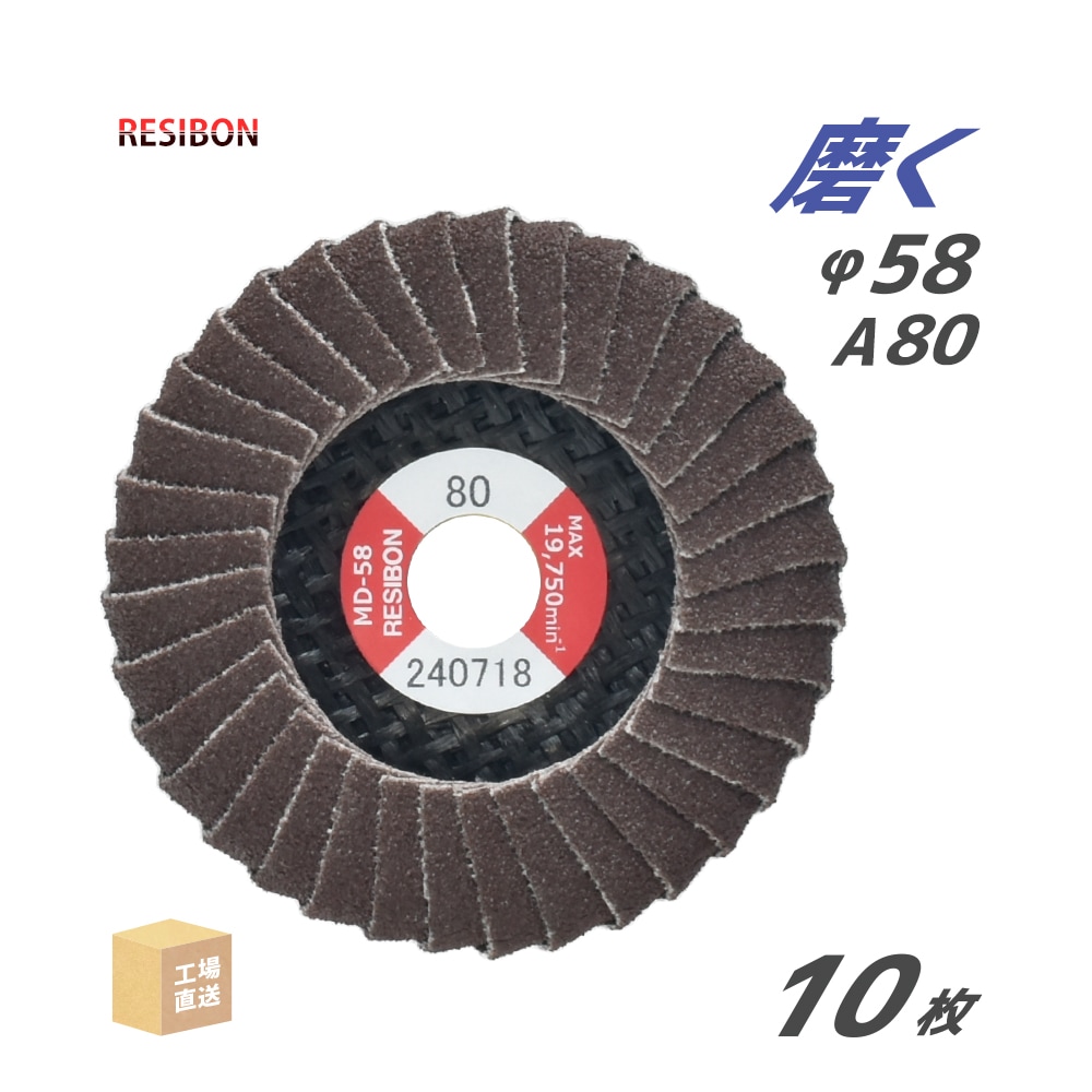 日本 レヂボン ( レジボン ) 研磨用 フラップ ミニディスク MD-58 58x9