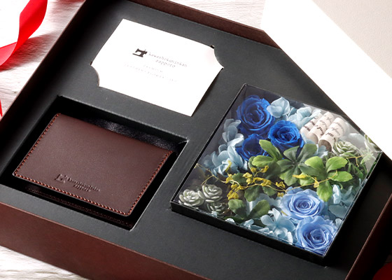 名刺入れ × フラワーギフトセット