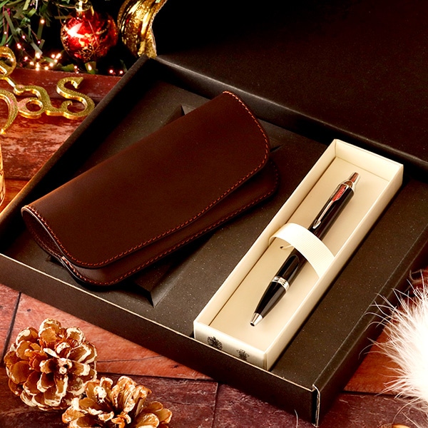 札幌革職人館 メガネケース × ボールペンギフトセット