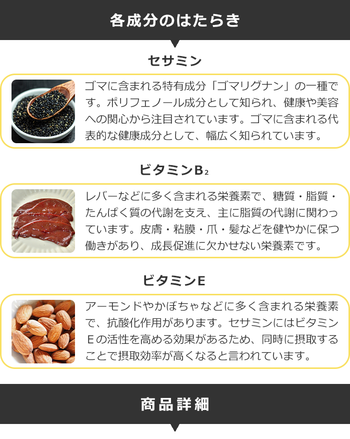 セサミン商品詳細2
