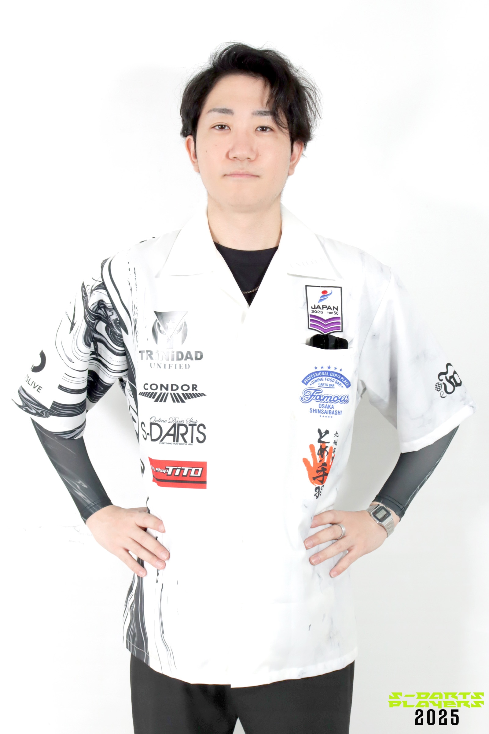 松吉輝宗プロモデル 限定版ネクタイ グレー　テーマのみ 日本ダーツ祭り2025 SADA コラボネクタイ 松吉輝宗プロモデル