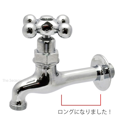 蛇口】シンプルタップ クロスハンドル・クロムメッキーロング(DBB08C