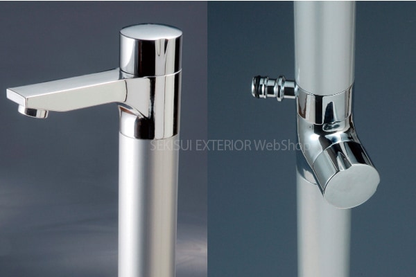 立水栓】 リベルタⅡ(蛇口は360度回転可能)ブラック・シルバー