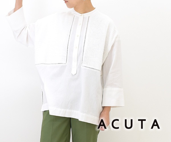 ACUTA アクータ コットンツイル ピンタックワイドシャツ 10053516 レディース【送料無料】-Seagull direction  ONLINE STORE