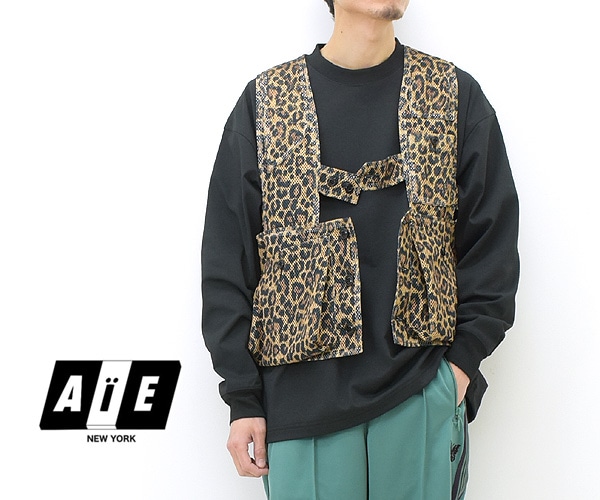 【23SS】AiE エーアイイー ゲームベスト ポリメッシュ レオパード Game Vest -Poly Mesh/Leopard- MR936  ネペンテス ニューヨーク【送料無料】-Seagull direction ONLINE STORE