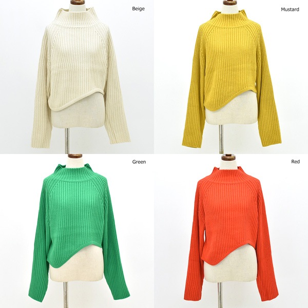 美品　☆アンテアシーム☆　 アシンメトリーニットプルオーバー 　アイボリー 美品 ☆アンテアシーム☆ アシンメトリーニットプルオーバー