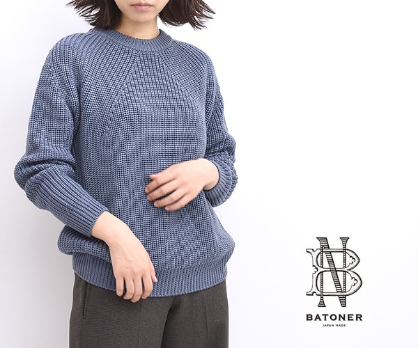 Batoner バトナー Signature Crew Neck シグネチャー クルーネック ニット Bn fl 026 レディース 送料無料 Brand List B Batoner シーガルディレクション オンラインストア