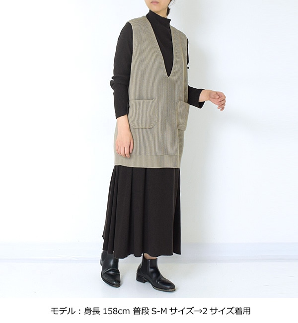 BATONER バトナー シグネチャー リブVネックベスト SIGNATURE RIB V-NECK VEST BN-21FL-032  レディース【送料無料】-Seagull direction ONLINE STORE