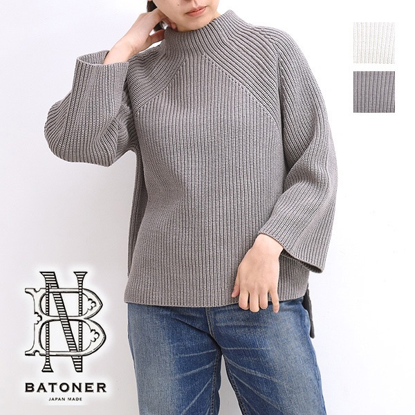 21ss Batoner バトナー シグネチャー コットンボトルネックニット Signature Bottle Neck Bn 21sl 002 レディース 送料無料 Brand List B Batoner シーガルディレクション オンラインストア