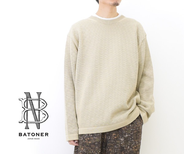 BATONER バトナー サマーニット クルーネック BN-23SM-027 メンズ