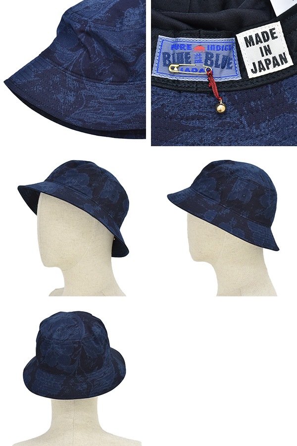 Blue giant ブルージャイアント　バケットハット BLUE BLUE JAPAN ブルーブルージャパン インディゴナイロンサテンツジ