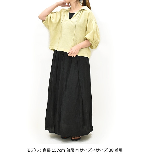 cafune カフネ リネンスキッパーシャツ タイ付き 625906 レディース