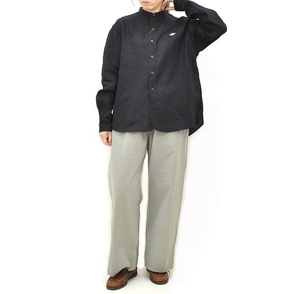 定価1.9万 美品 DANTON ダントン リネンバンドカラーシャツ DANTON ダントン リネンバンドカラーシャツ DT-B0279FLI レディース