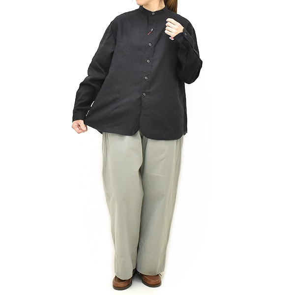 DANTON ダントン リネンバンドカラーシャツ DT-B0279FLI レディース