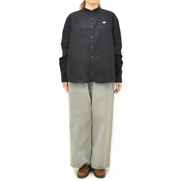 DANTON ダントン リネンバンドカラーシャツ DT-B0279FLI レディース