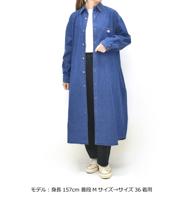 DANTON ダントン デニムダンガリー レギュラーカラーシャツワンピース