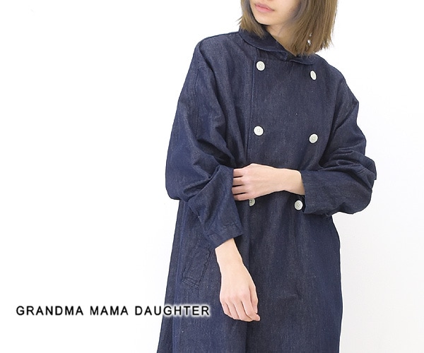 【美品】グランマママドーター ウール ロングコート チェックマチ子のお洋服