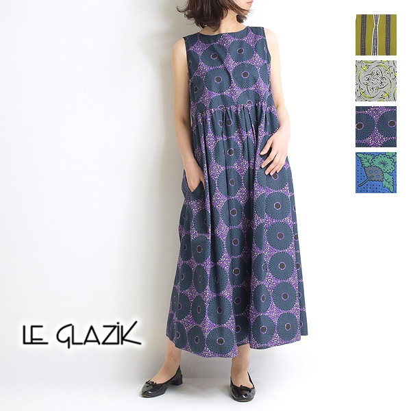 Le Glazik ル グラジック バティックノースリーブワンピース Jl 3661btk レディース 送料無料 Brand List L Le Glazik シーガルディレクション オンラインストア