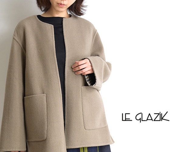 ★フランス製 LE GLAZIK メルトン ウール コート ジャケット