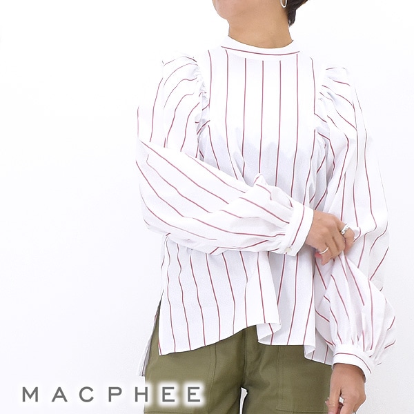 MACPHEE マカフィー 100/2ブロードスクエアギャザーブラウス 41-01101 レディース【送料無料】-Seagull direction  ONLINE STORE