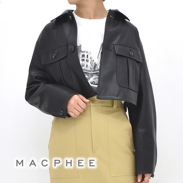 MACPHEE マカフィー レザーライク ショートジャケット レギュラー 