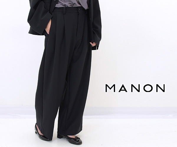 MANON マノン ダブルクロスワイドパンツ MNN-PT-080 レディース