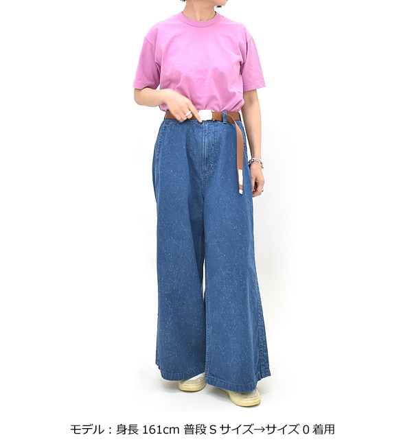 MEYAME メヤメ サイドラインワイドデニムパンツ 