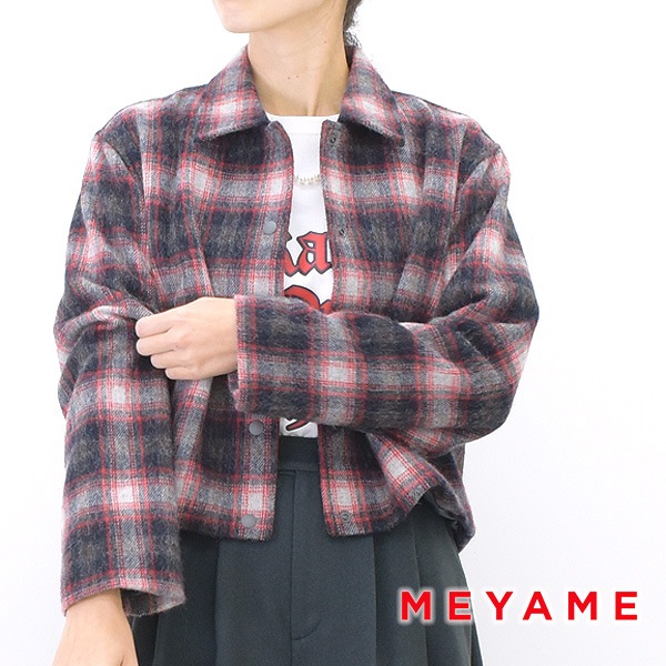 セール/10%OFF】MEYAME メヤメ チェックシャツジャケット CHECK SHORT