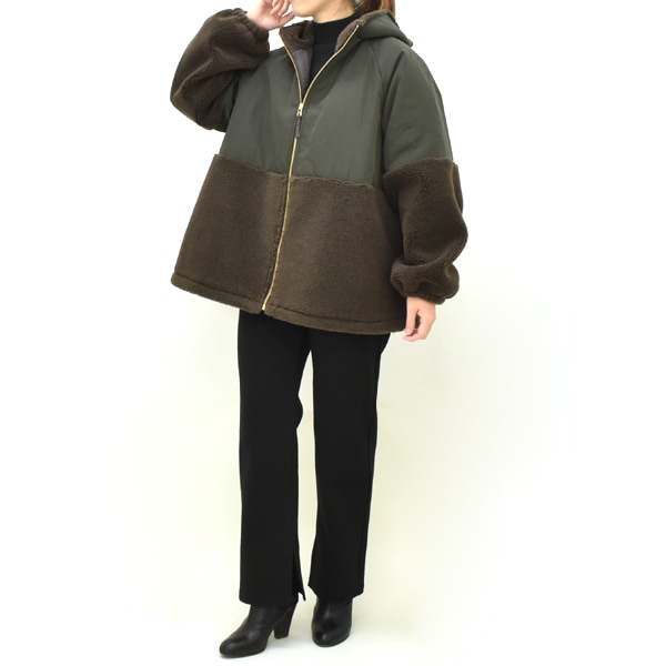 MICA&DEAL マイカアンドディール ボアドッキングフーデットブルゾン