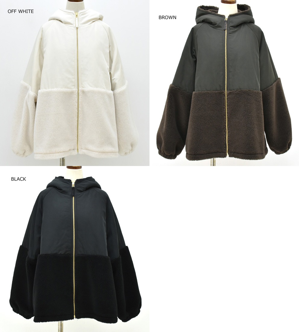 MICA&DEAL マイカアンドディール ボアドッキングフーデットブルゾン