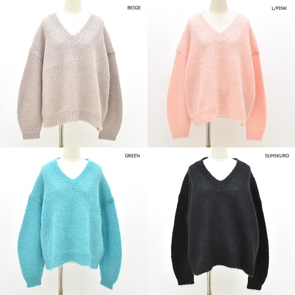 MICA&DEAL マイカアンドディール キッドモヘアVネックプルオーバー