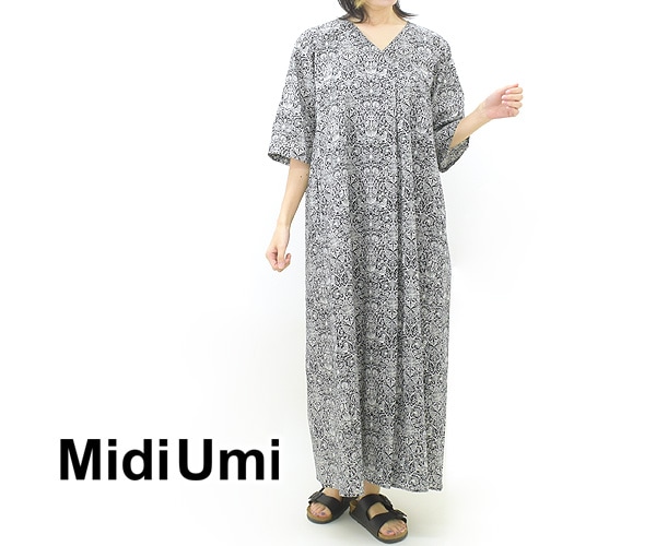 【40%OFF】MidiUmi ミディウミ リバティープリント Vネックワンピース LIBERTY 