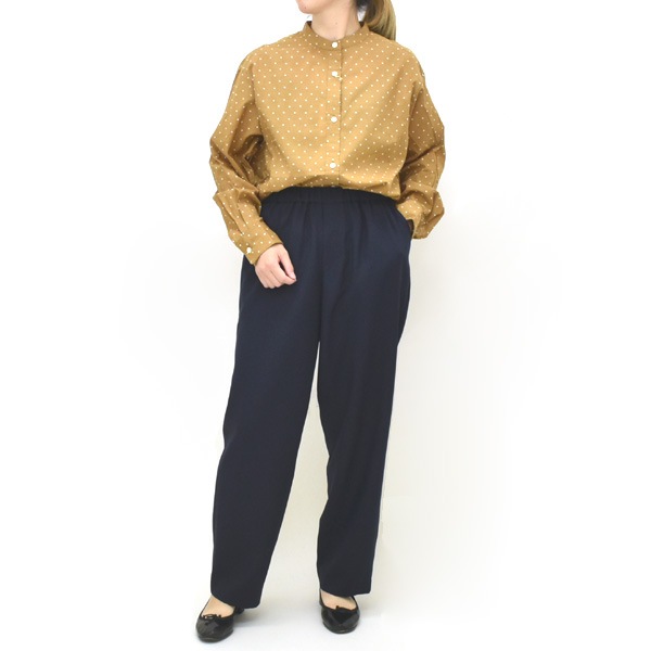 Midiumi ミディウミ ドットバンドカラーシャツ 長袖 3-739923