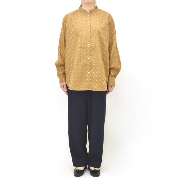 MidiUmi ドットバンドカラーシャツ 黒 MidiUmi ドット柄バンドカラーシャツ｜ MARcourt ONLINE STORE