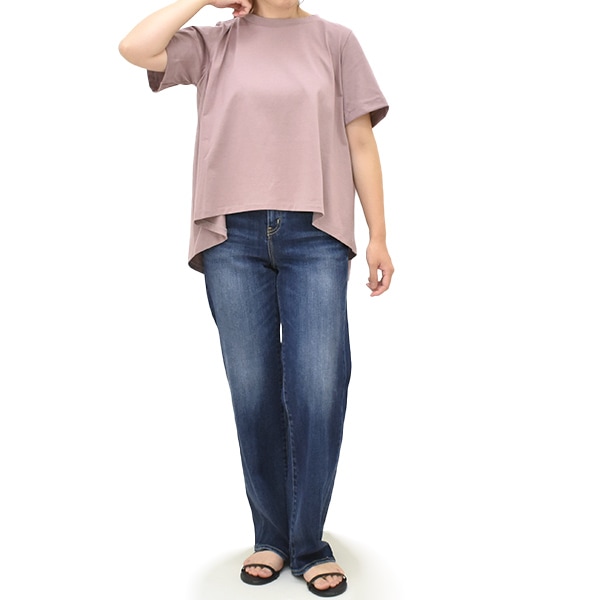 mizuiro ind ミズイロインド フレアクルーネックTシャツ 半袖 Aライン